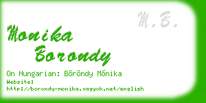 monika borondy business card