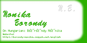 monika borondy business card